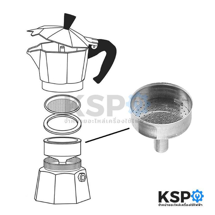 Bialetti กรวยกรองกาแฟ ขนาด 6 ถ้วย รุ่น VENUS MUSA KITTY MIA CLASS 1 ชิ้น (แท้) อะไหล่เครื่องชงกาแฟ